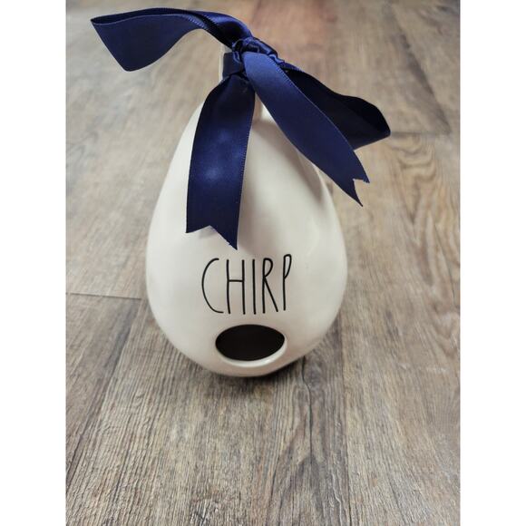 Rae Dunn Chirp Tear Drop Shaped Bird House White Ceramic Bird Artwork - Picture 1 of 4